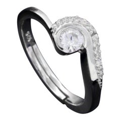 Band Ring For Women 925 Sterling Silver Moissanite Ring Anniversary Gift For Her