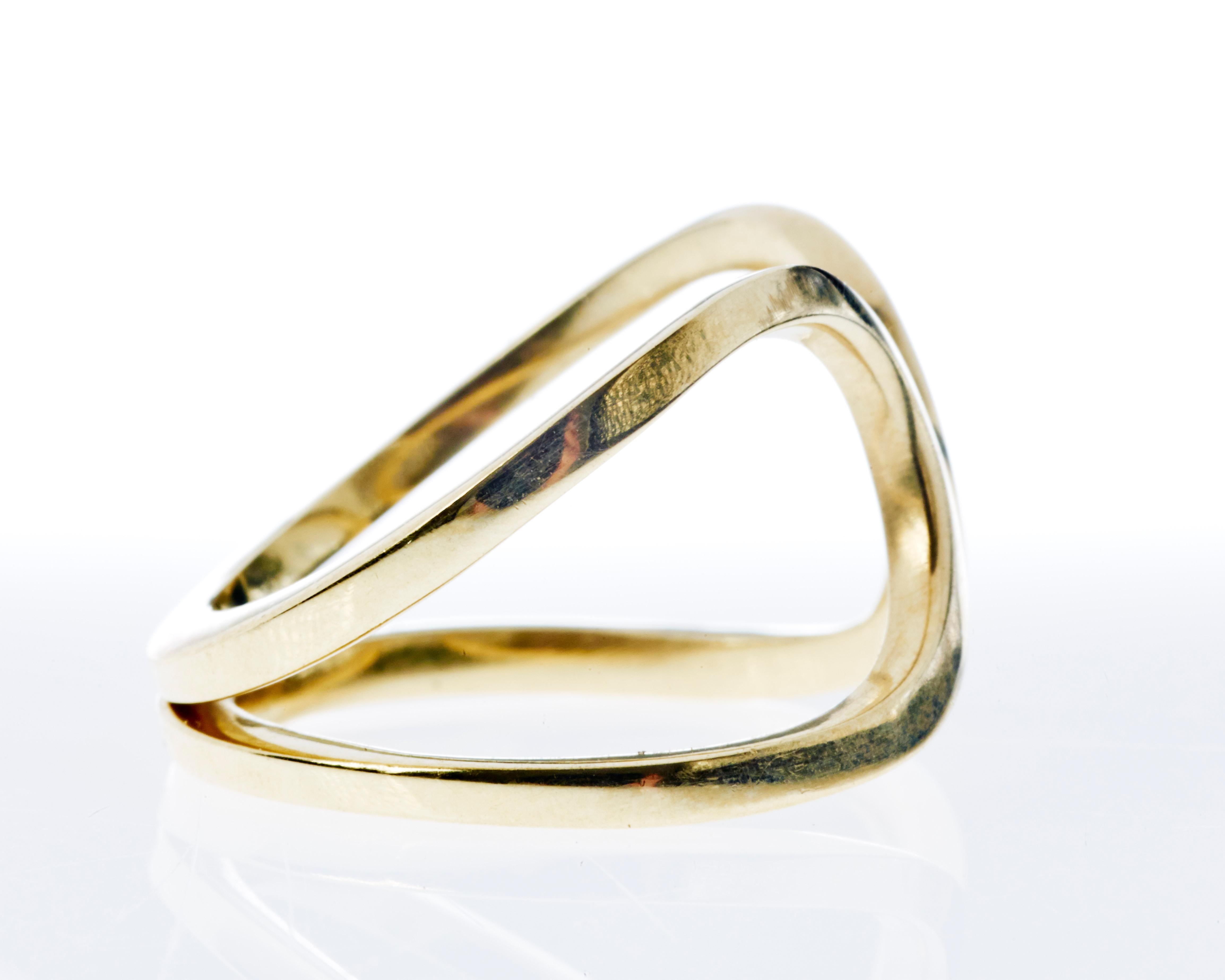 Contemporary Band Ring Gold Cocktail Ring J Dauphin For Sale