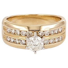 Bandring aus 14 Karat Gelbgold mit Diamanten