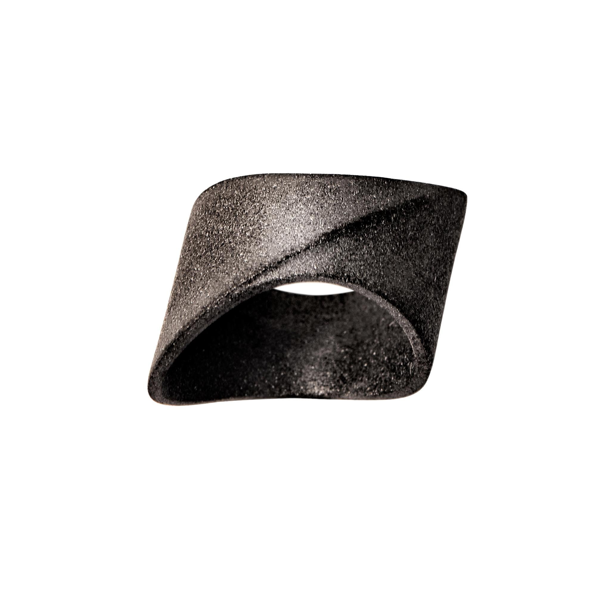 Unisex band ring with a minimalistic and bold design.
Size UK P - US 8 in stock, more sizes available upon request, made to order items are not returnable.
Perfect worn solo or horizontally stacked with multiple rings from the collection. 
Black