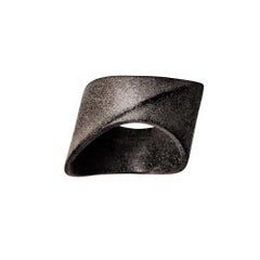 Band Ring in Black Rhodium over Sand Blasted Sterling Silver