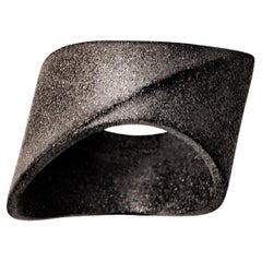 Band Ring in Black Rhodium over Sand Blasted Sterling Silver