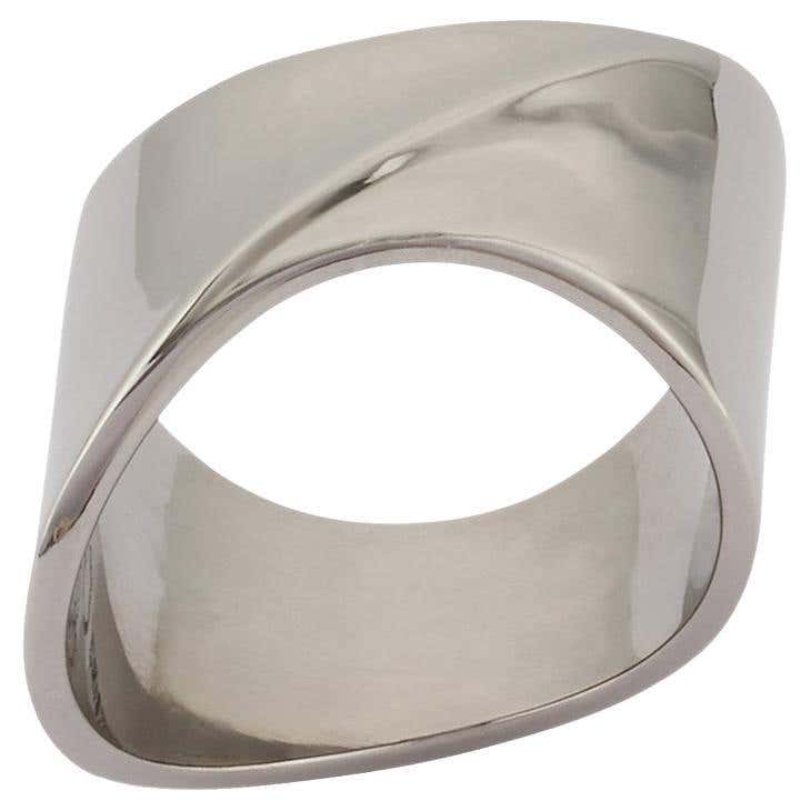 Band Ring in Satin Sterling Silver For Sale at 1stDibs
