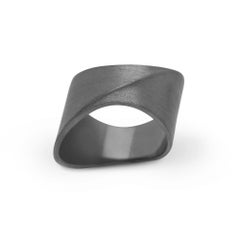 Band Ring in Black Rhodium over Textured Sterling Silver