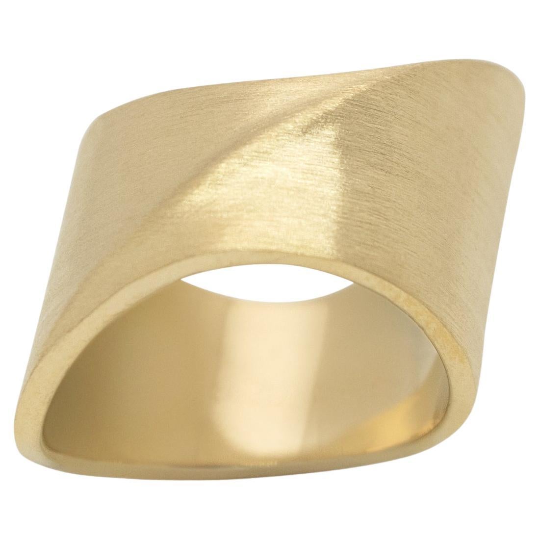 Band Ring in Textured Gold Vermeil For Sale