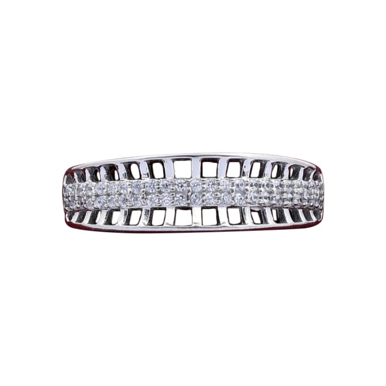Anello a fascia Nature Pave Diamond Ring 925 Sterling Silver Promise Ring For Women.