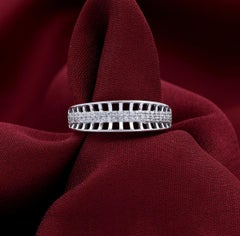Band Ring Natural Pave Diamond Ring 925 Sterling Silver Promise Ring For Women.