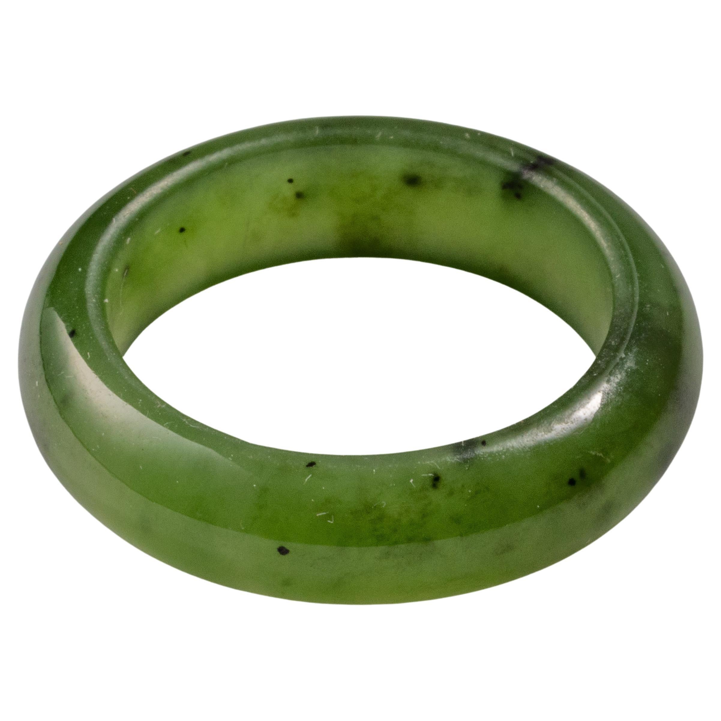 Jade Ring Lined with Gold at 1stDibs