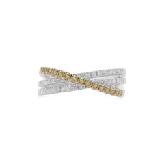 Band Ring with Rare Natural Green diamonds with White Diamonds