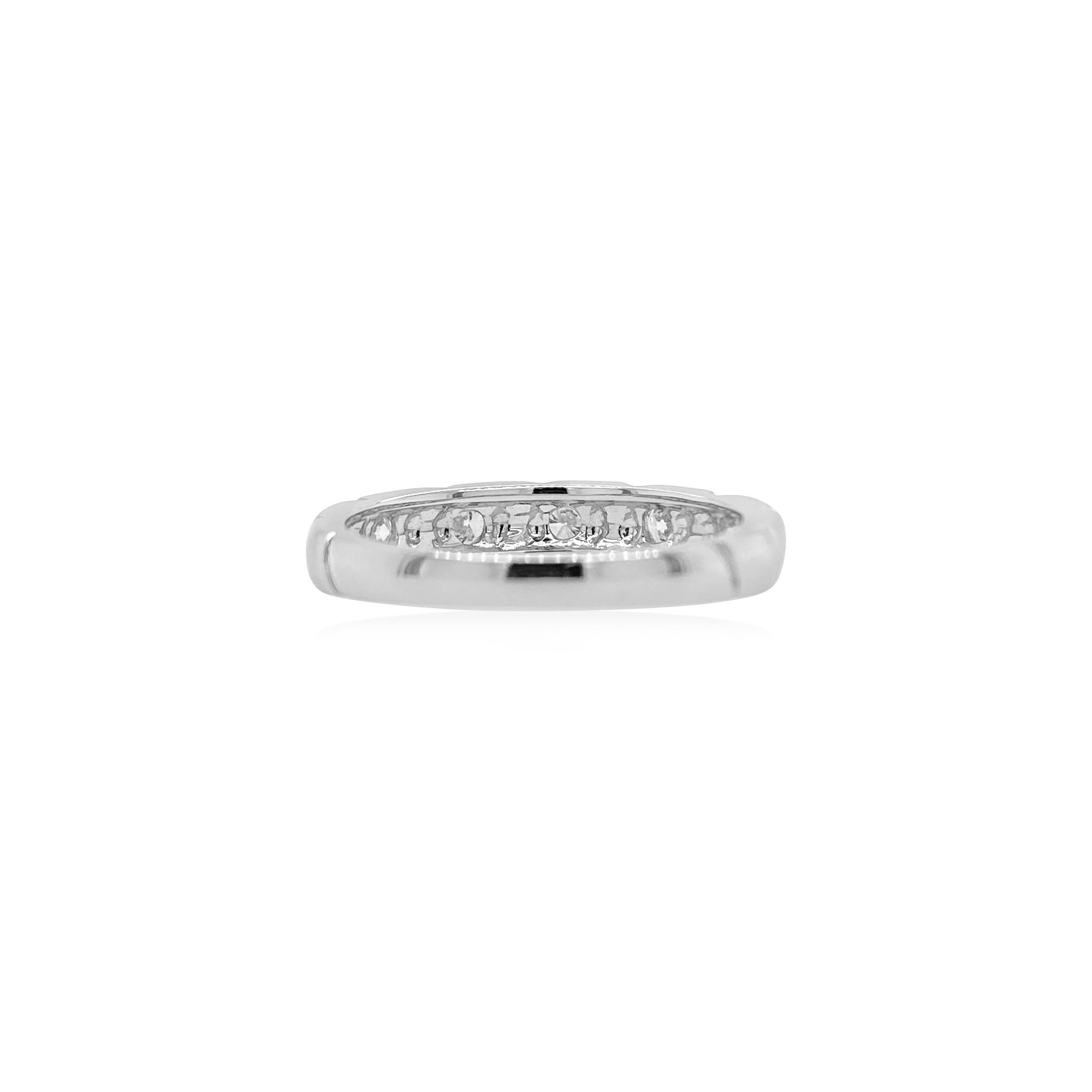 This classic White diamond Band Ring is a perfect everyday jewellery with high quality round brilliant cut white diamonds crafted in 18K white gold 


-	Round Brilliant Cut White Diamonds total 0.40 carat
-	Made in 18K white Gold

HYT Jewelry is a