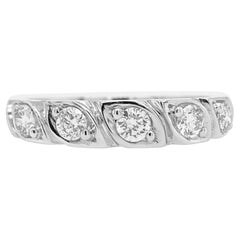 Band ring with Round Brilliant Cut White Diamonds