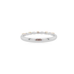 Band Ring with Yellow Diamonds and White Marquise Diamonds made in 18K Gold