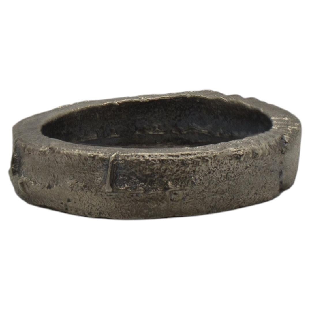 For Sale:  Banda Rough Ring in Silver 925 with a Black Patina by Alejandra Campos Taylor