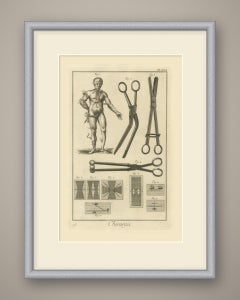 Bandaged Figure, Forceps and Plasters, Diderot Chirurgie Plate XXX, circa 1772