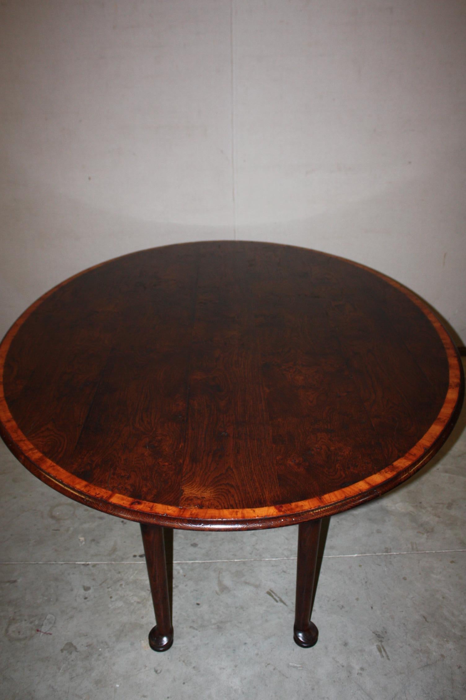 Banded Oval English Oak Padfoot Dinning Table For Sale 1