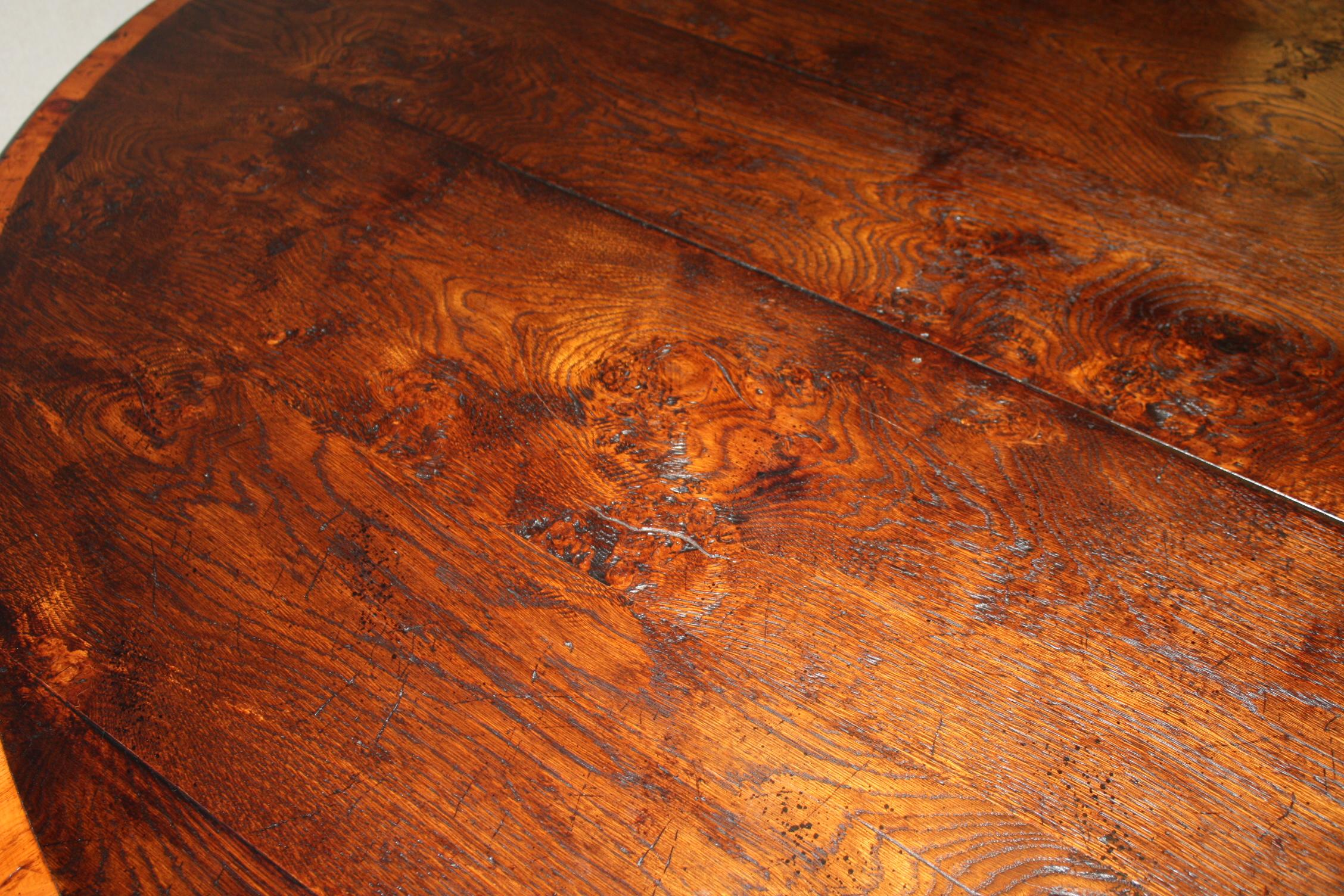 Banded Oval English Oak Padfoot Dinning Table For Sale 3