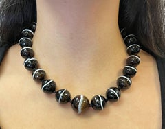 Banded Agate Bead Necklace