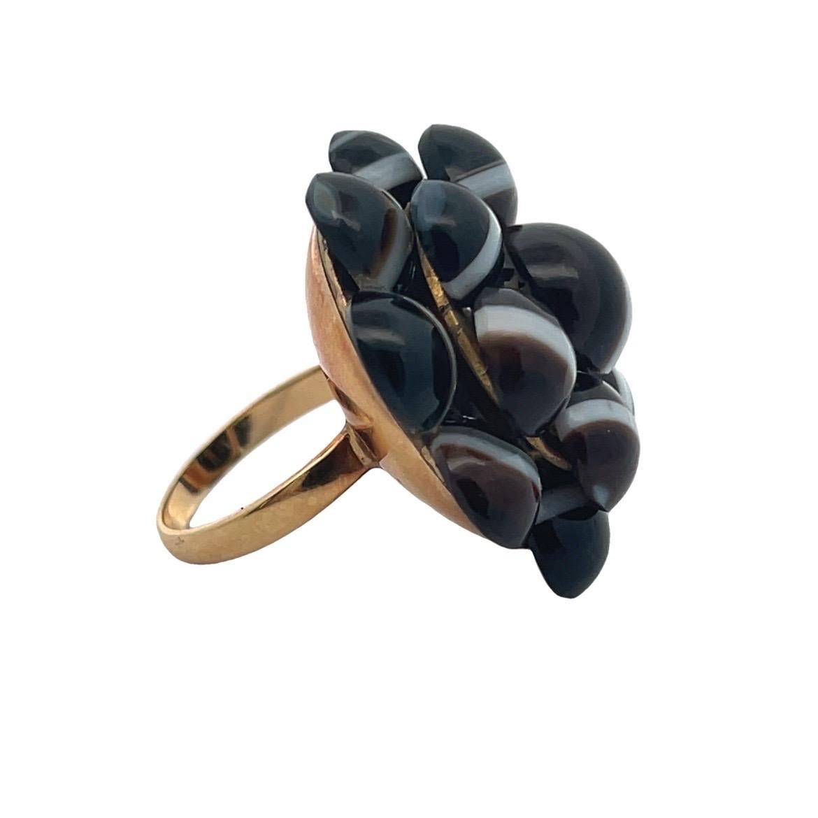 Conjunto de anillo y broche de ágata en banda en venta 5