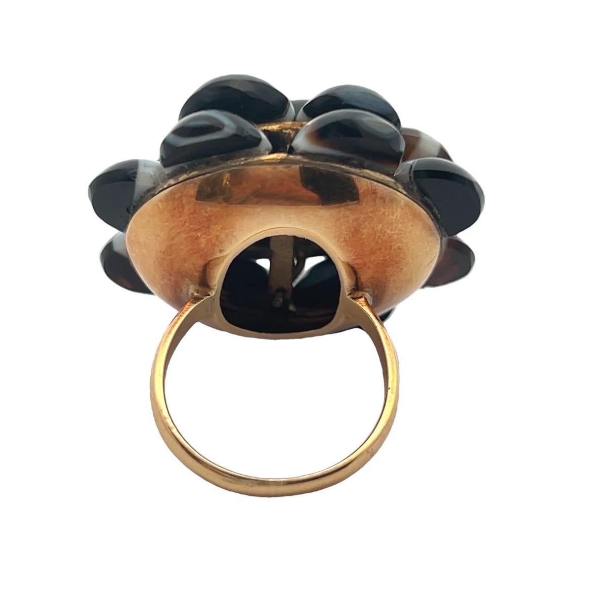 Conjunto de anillo y broche de ágata en banda en venta 6