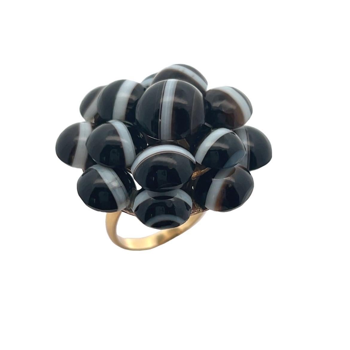 Conjunto de anillo y broche de ágata en banda en venta 7