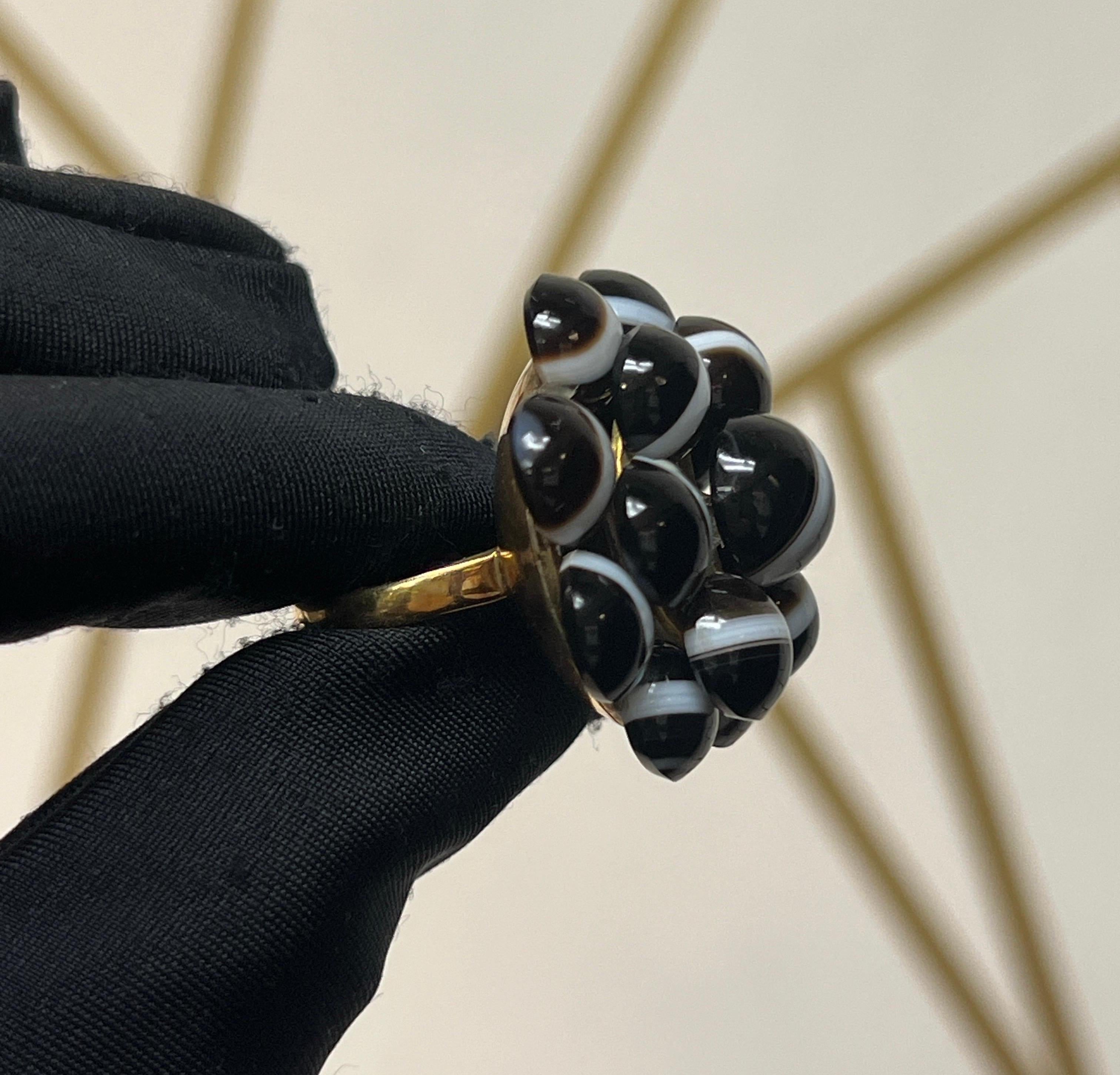 Conjunto de anillo y broche de ágata en banda Cuenta en venta