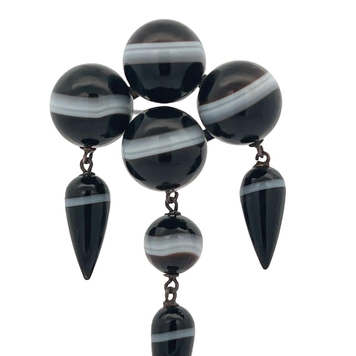 Conjunto de anillo y broche de ágata en banda en venta 2