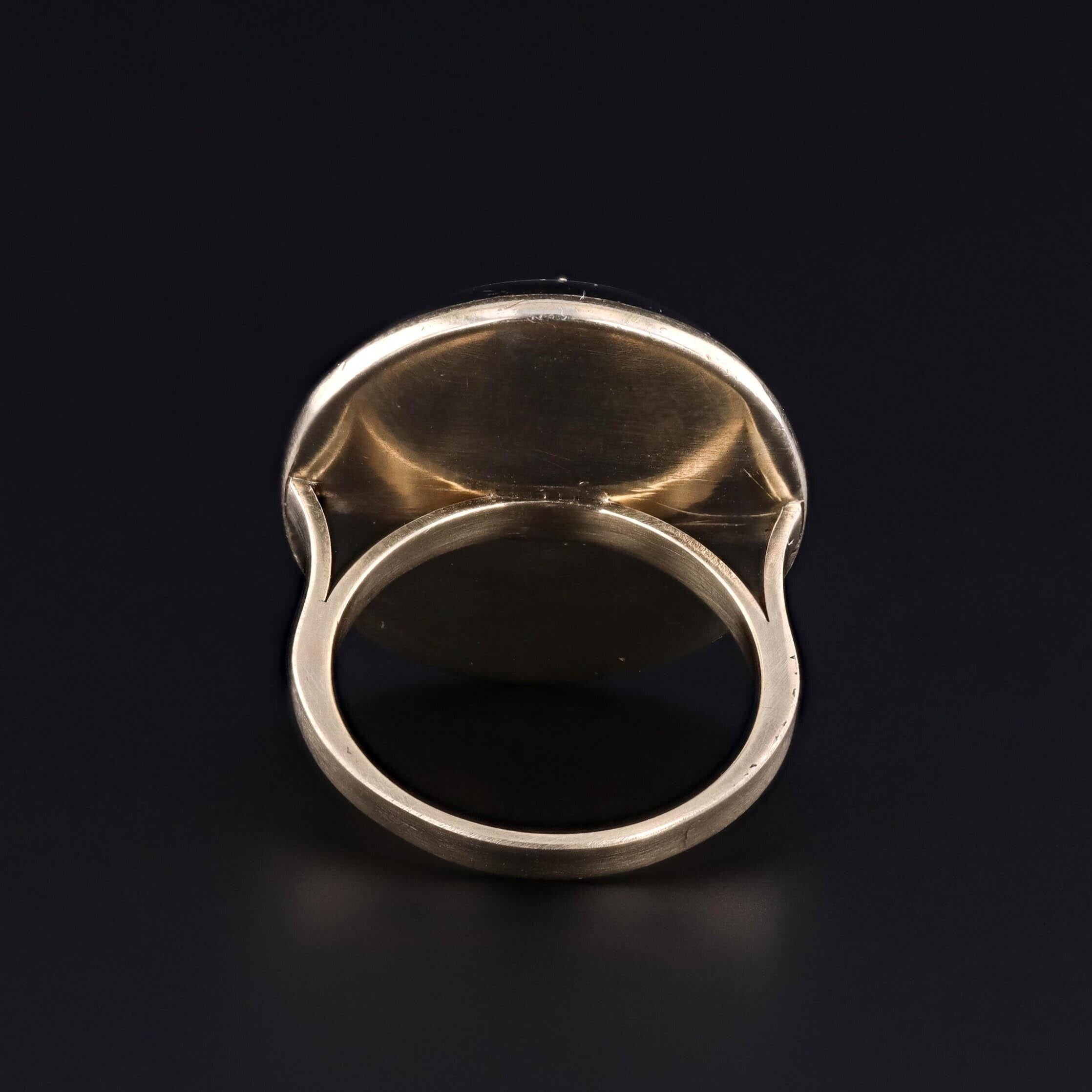 Banded Agate Star Ring of 14k Gold In Good Condition For Sale In Lewisburg, PA