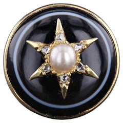 Antique Banded Agate Star Ring of 14k Gold