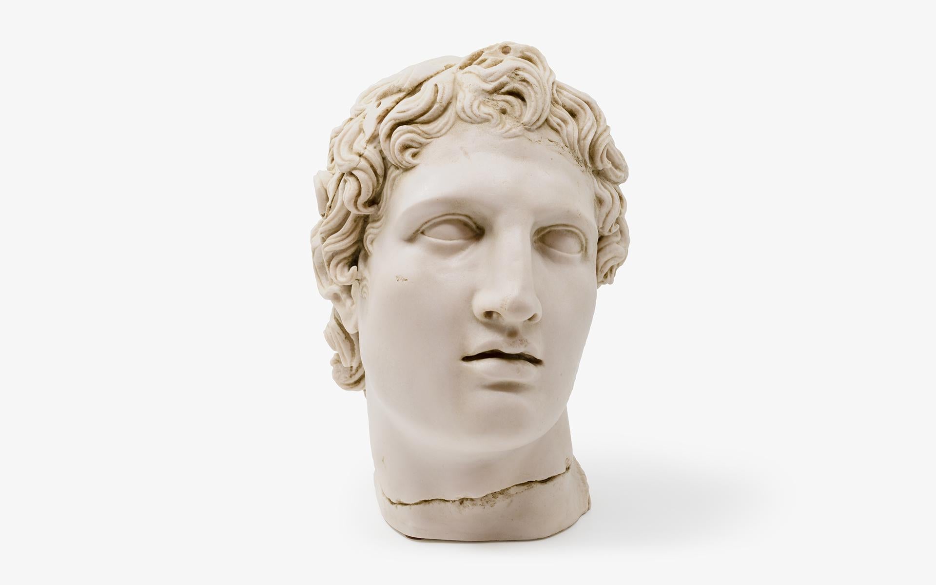 Alexander-The Great Bust Statue mit Bändern, hergestellt mit Compressed Marmor Powder (Klassisch-griechisch) im Angebot