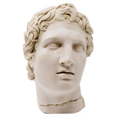 Banded Alexander The Great Bust Made with Compressed Marble Powder