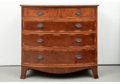 Banded Burl Wood Bow Front Chest