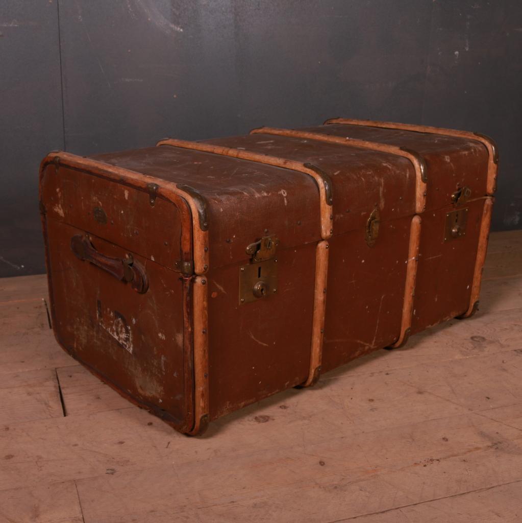 Edwardian Banded Cabin Trunk For Sale