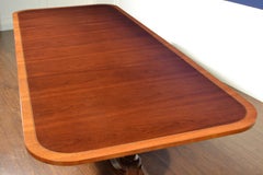 Banded Cathedral Mahogany Georgian Style Pedestal Dining Table by Leighton Hall