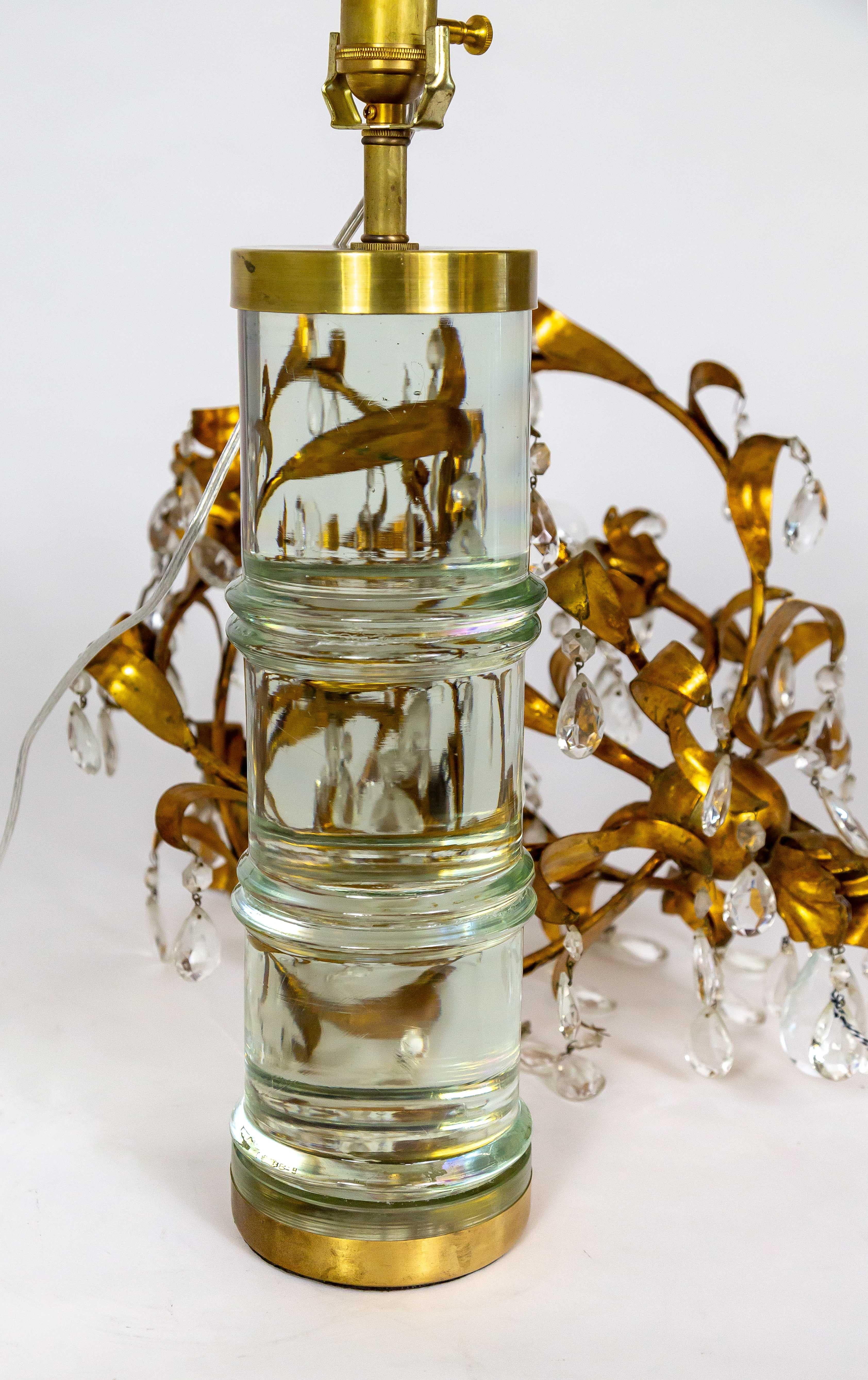 Lampe cylindrique en verre massif de Murano agrandissante à bandes en vente 6