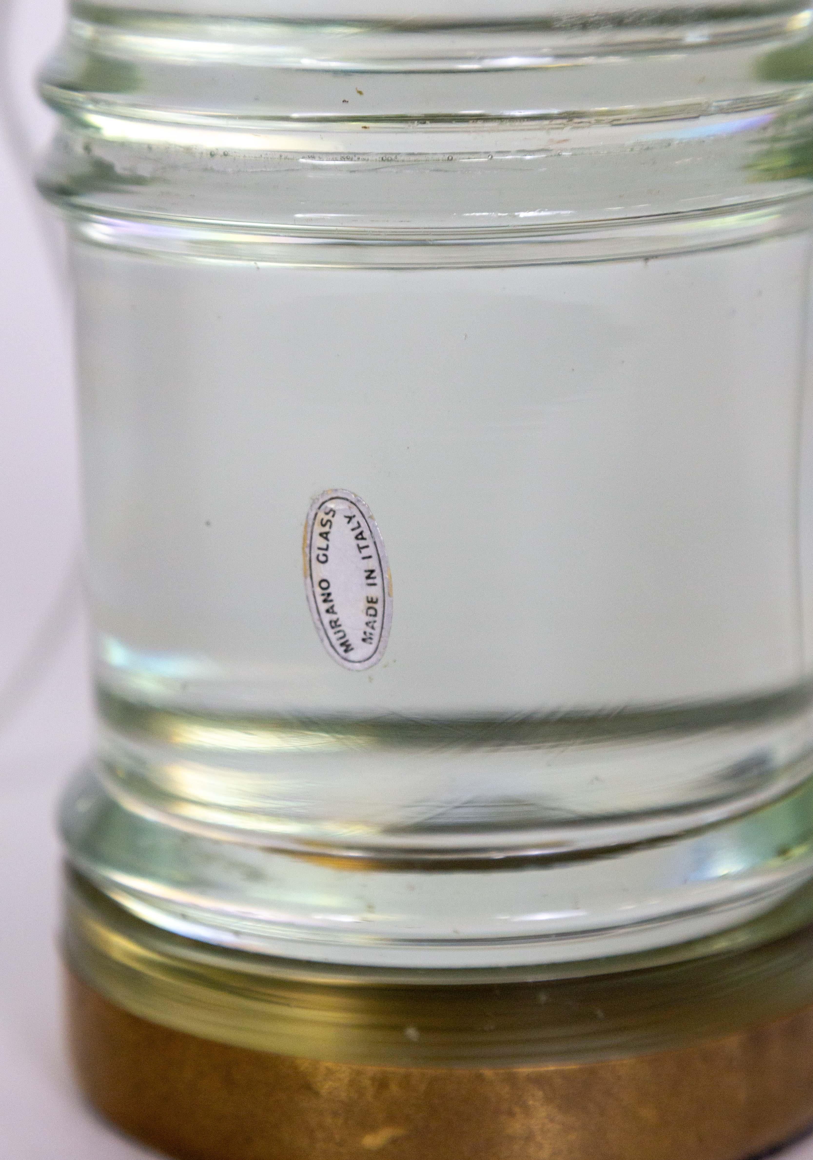 Lampe cylindrique en verre massif de Murano agrandissante à bandes en vente 3