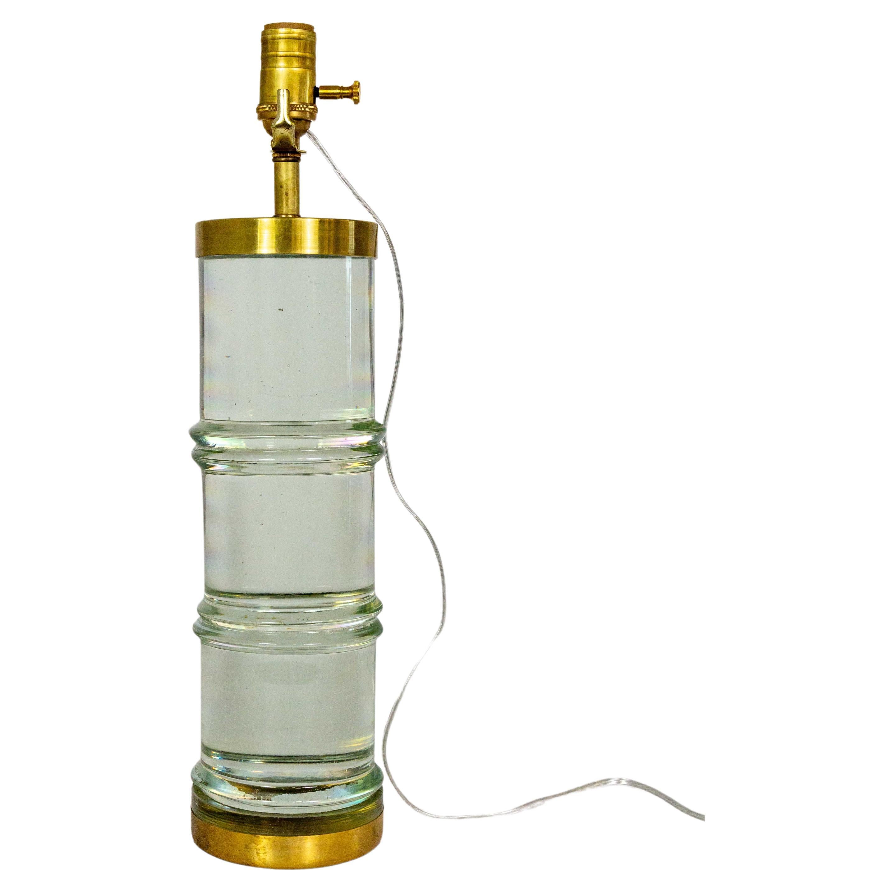 Lampe cylindrique en verre massif de Murano agrandissante à bandes en vente