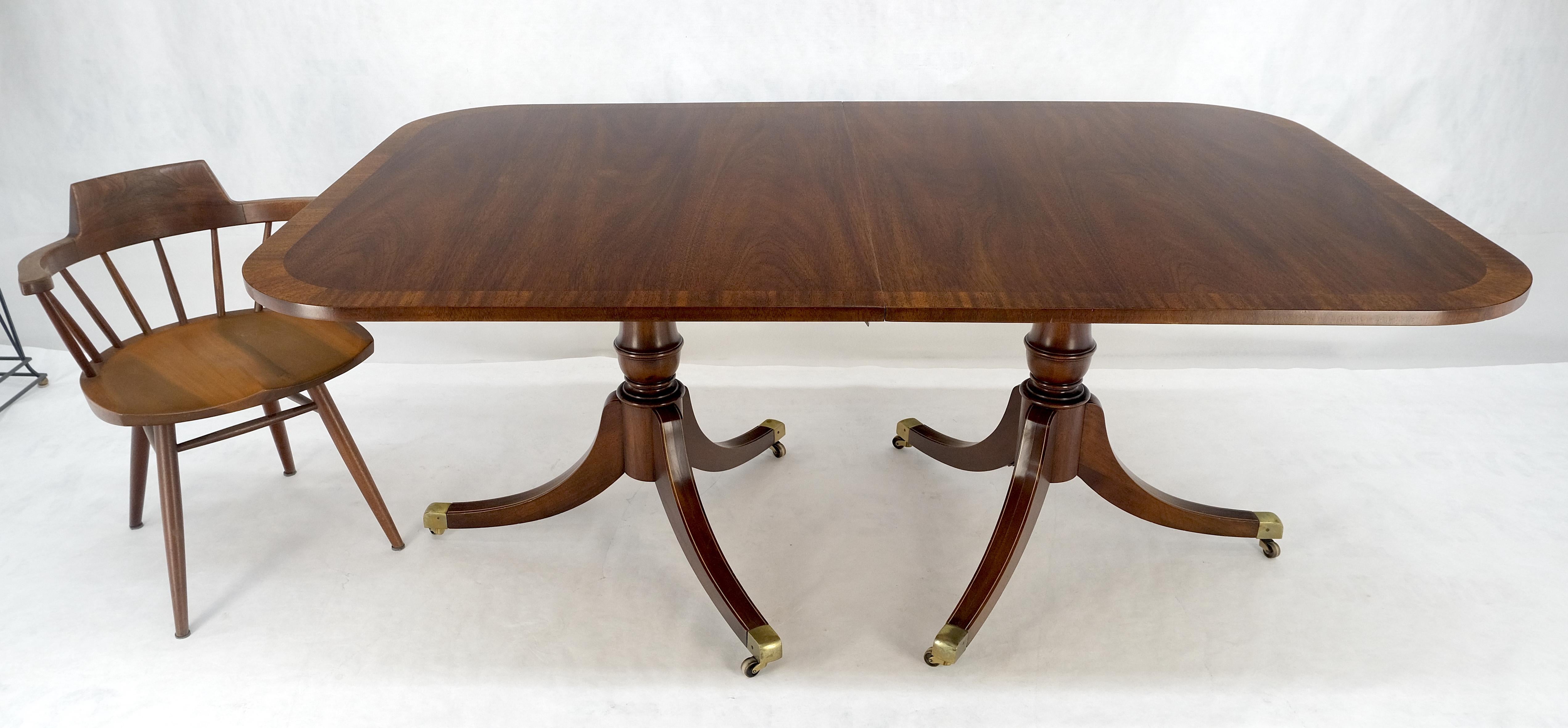 Banded Double Pedestal Tripod Base Mahogany 72