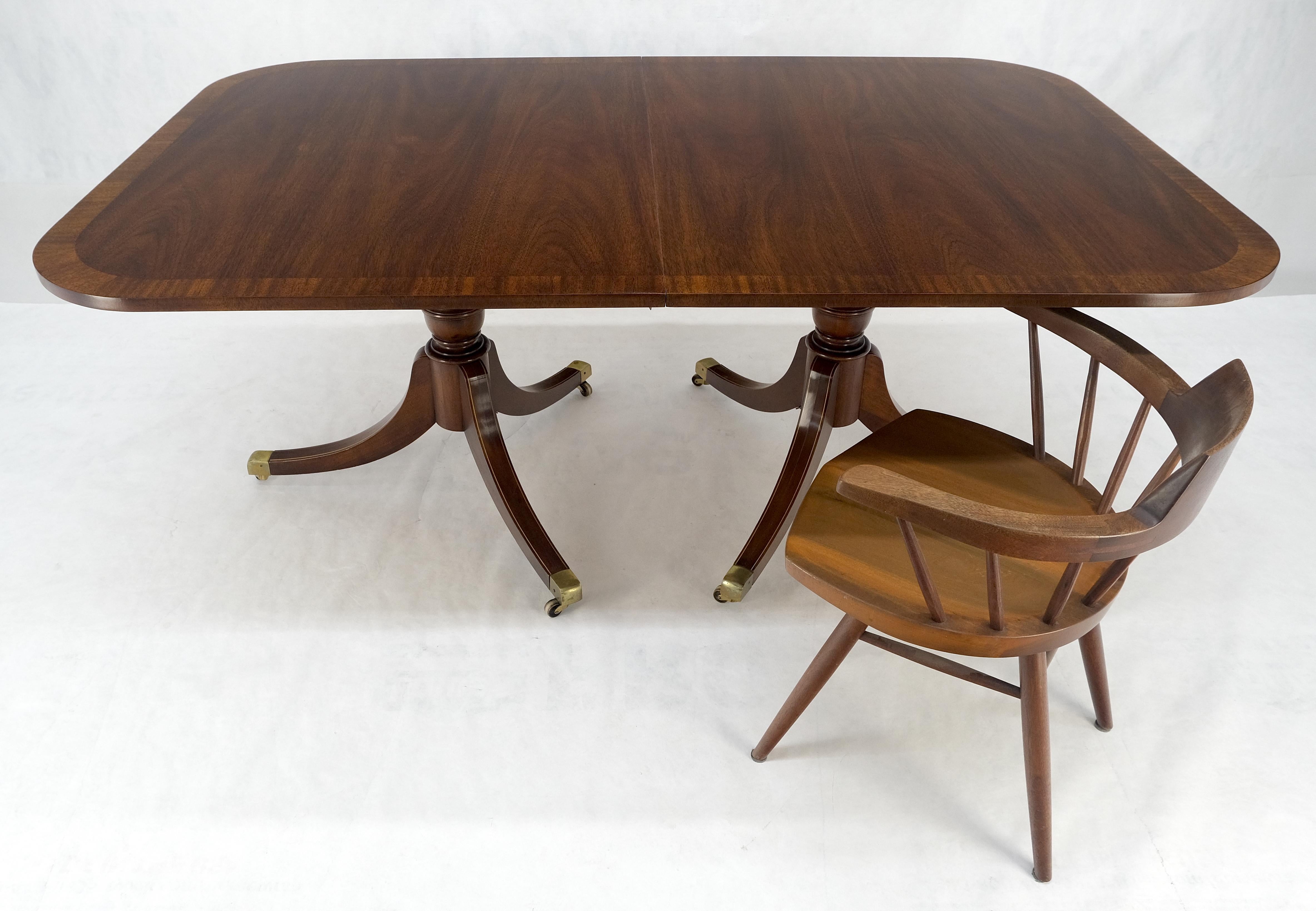 Banded Double Pedestal Tripod Base Mahogany 72