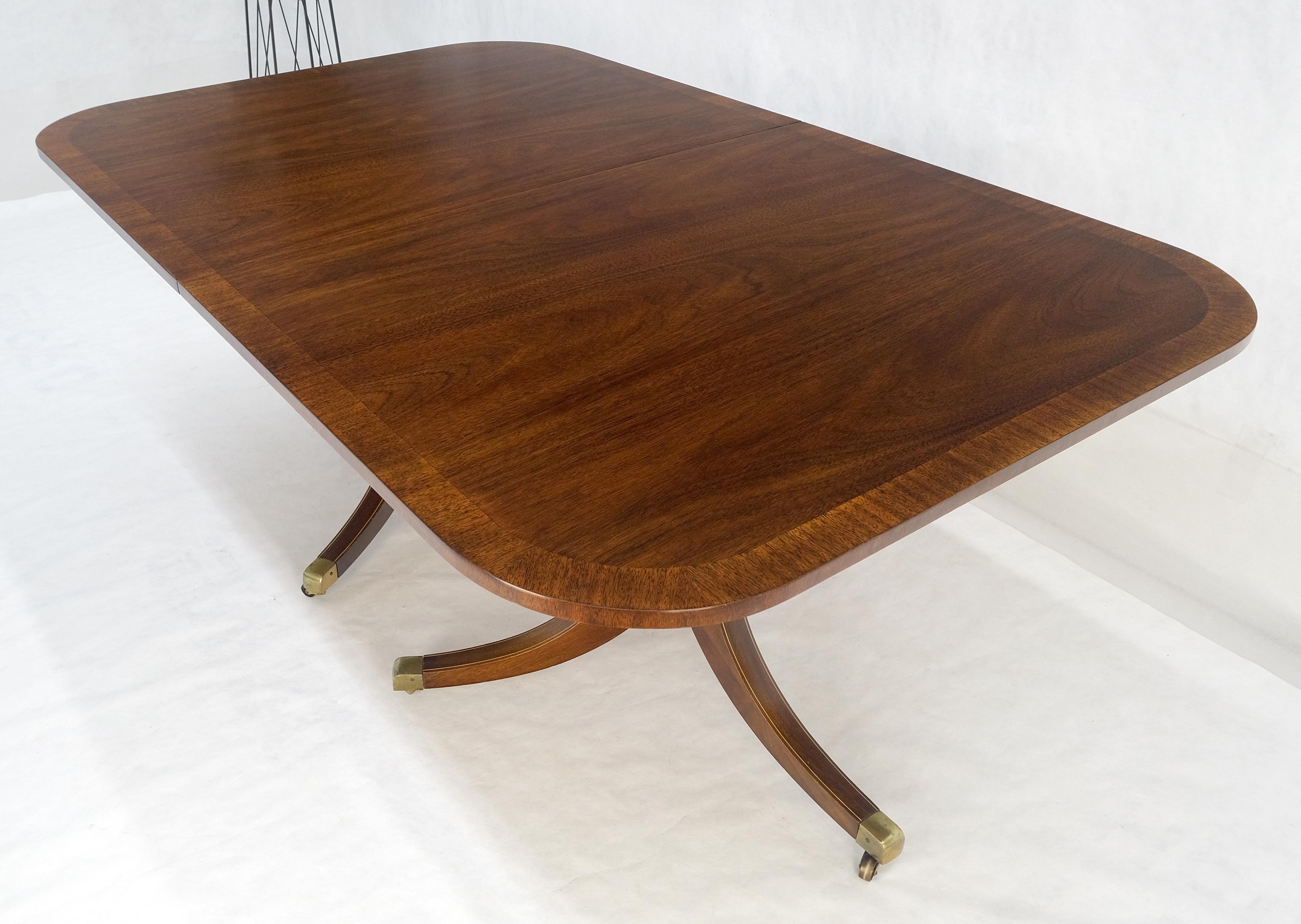 Banded Double Pedestal Tripod Base Mahogany 72