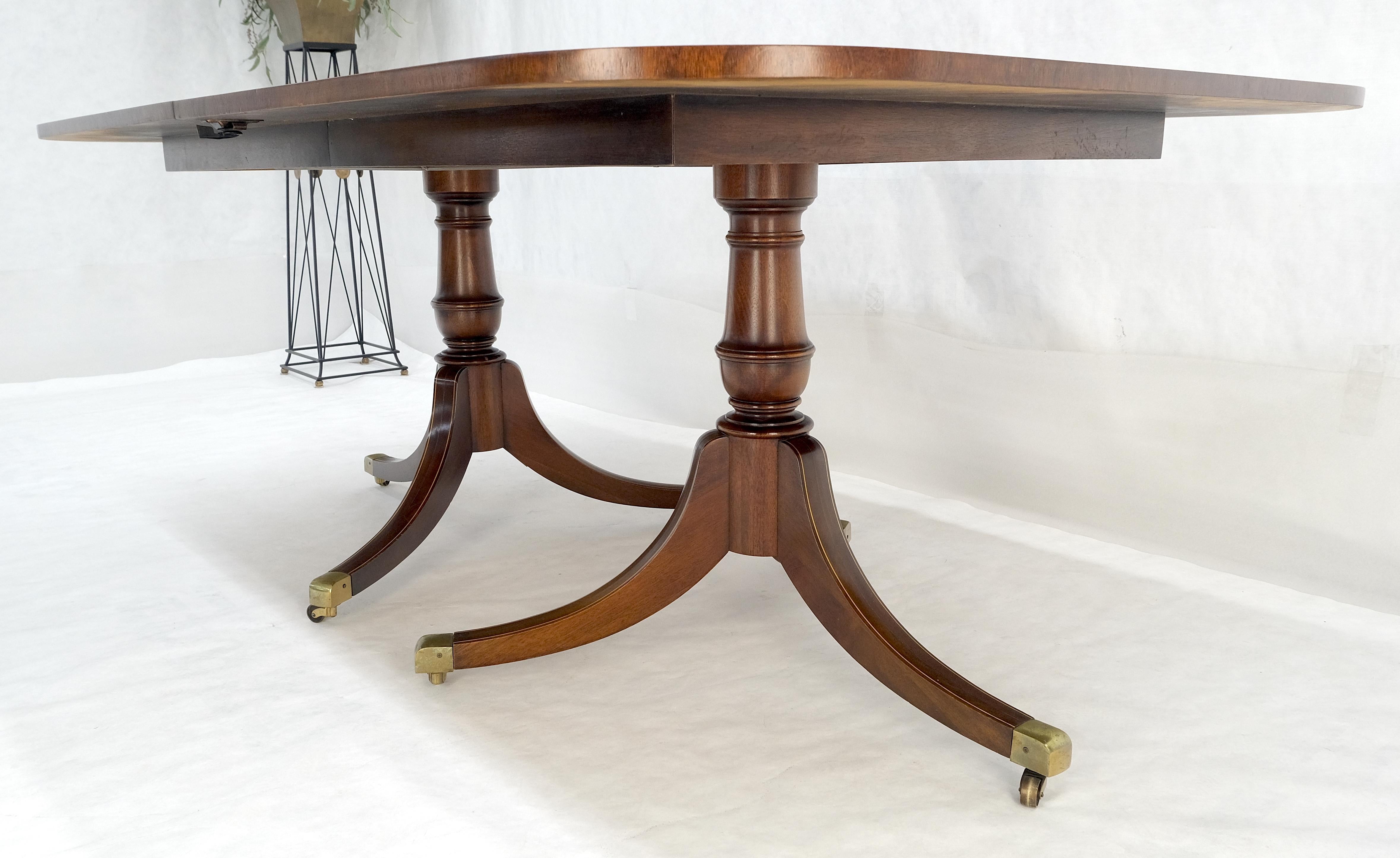 Banded Double Pedestal Tripod Base Mahogany 72