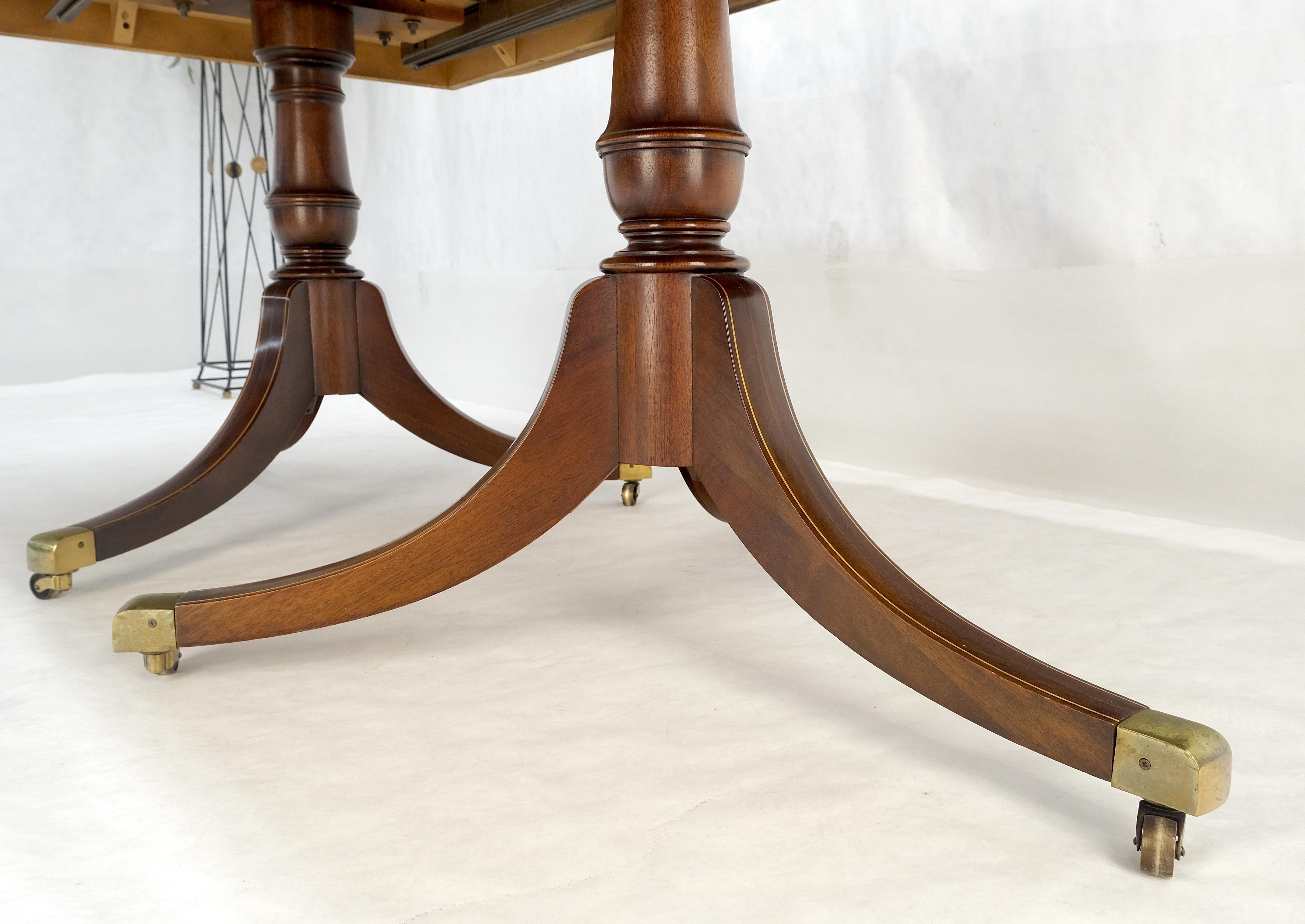 Banded Double Pedestal Tripod Base Mahogany 72