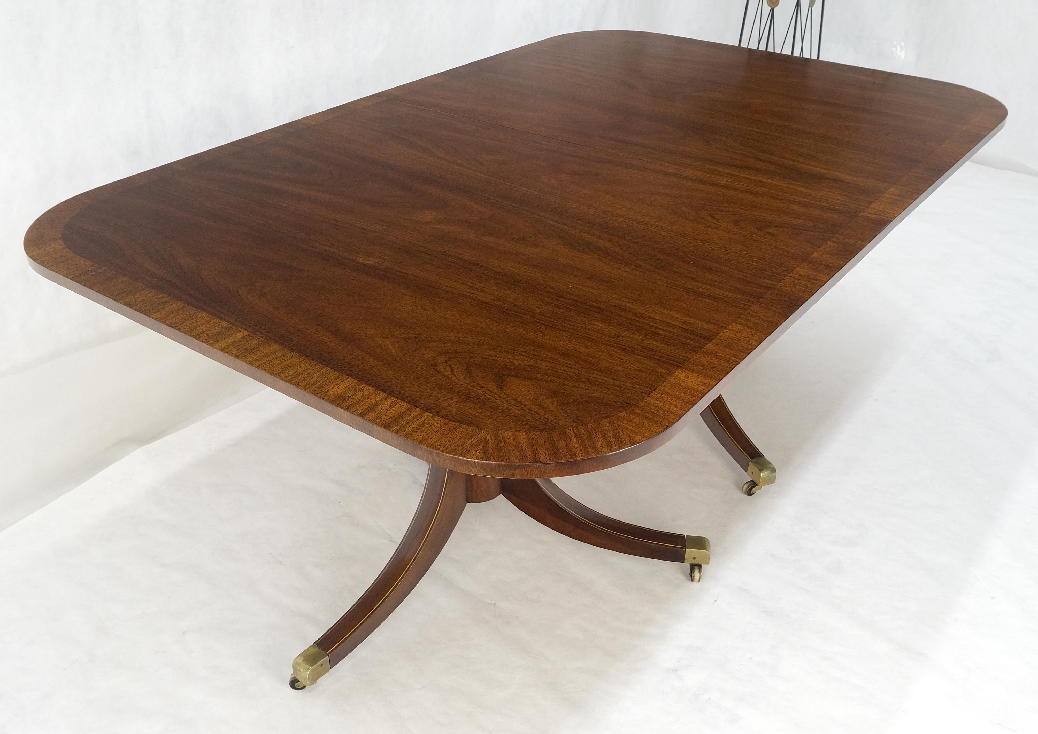 Banded Double Pedestal Tripod Base Mahogany 72