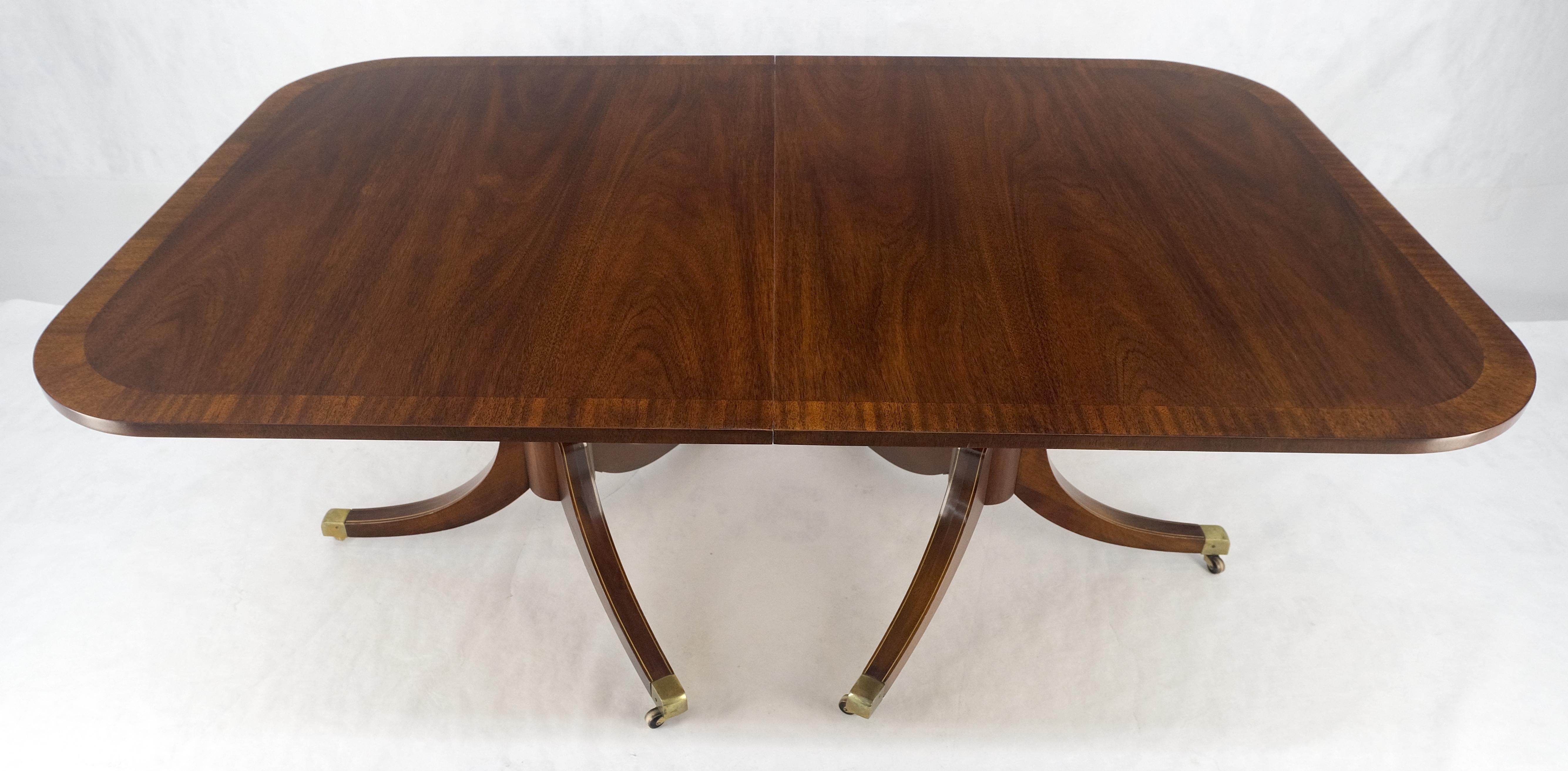 Banded Double Pedestal Tripod Base Mahogany 72