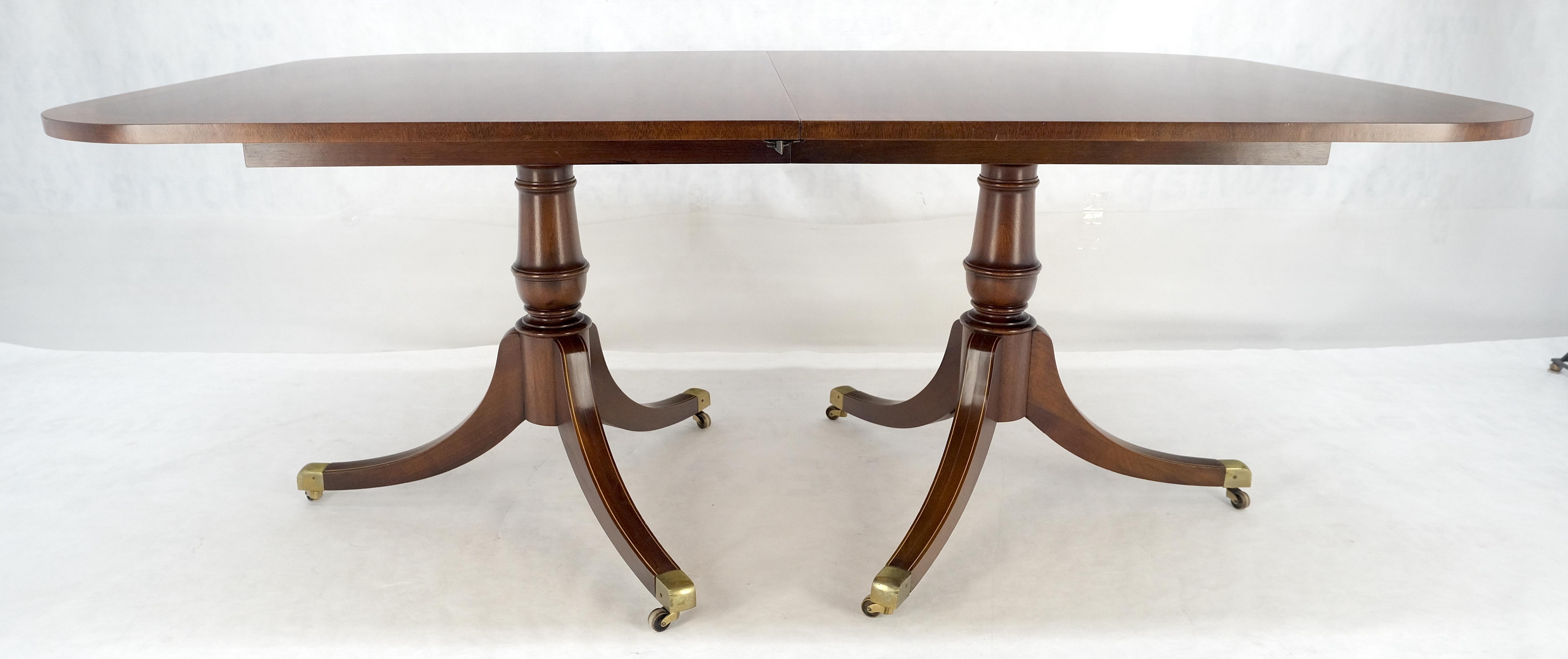 Banded Double Pedestal Tripod Base Mahogany 72