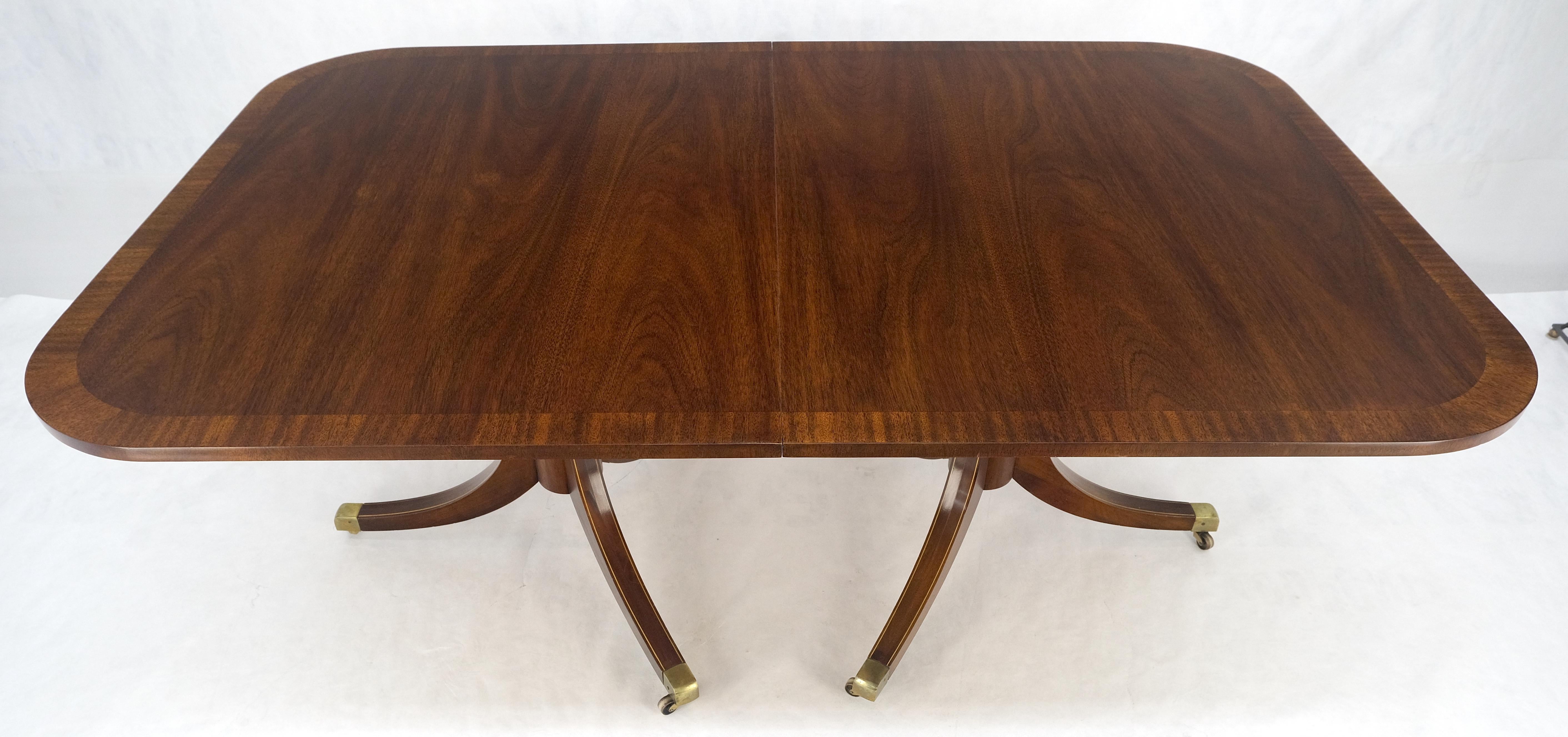 20th Century Banded Double Pedestal Tripod Base Mahogany 72