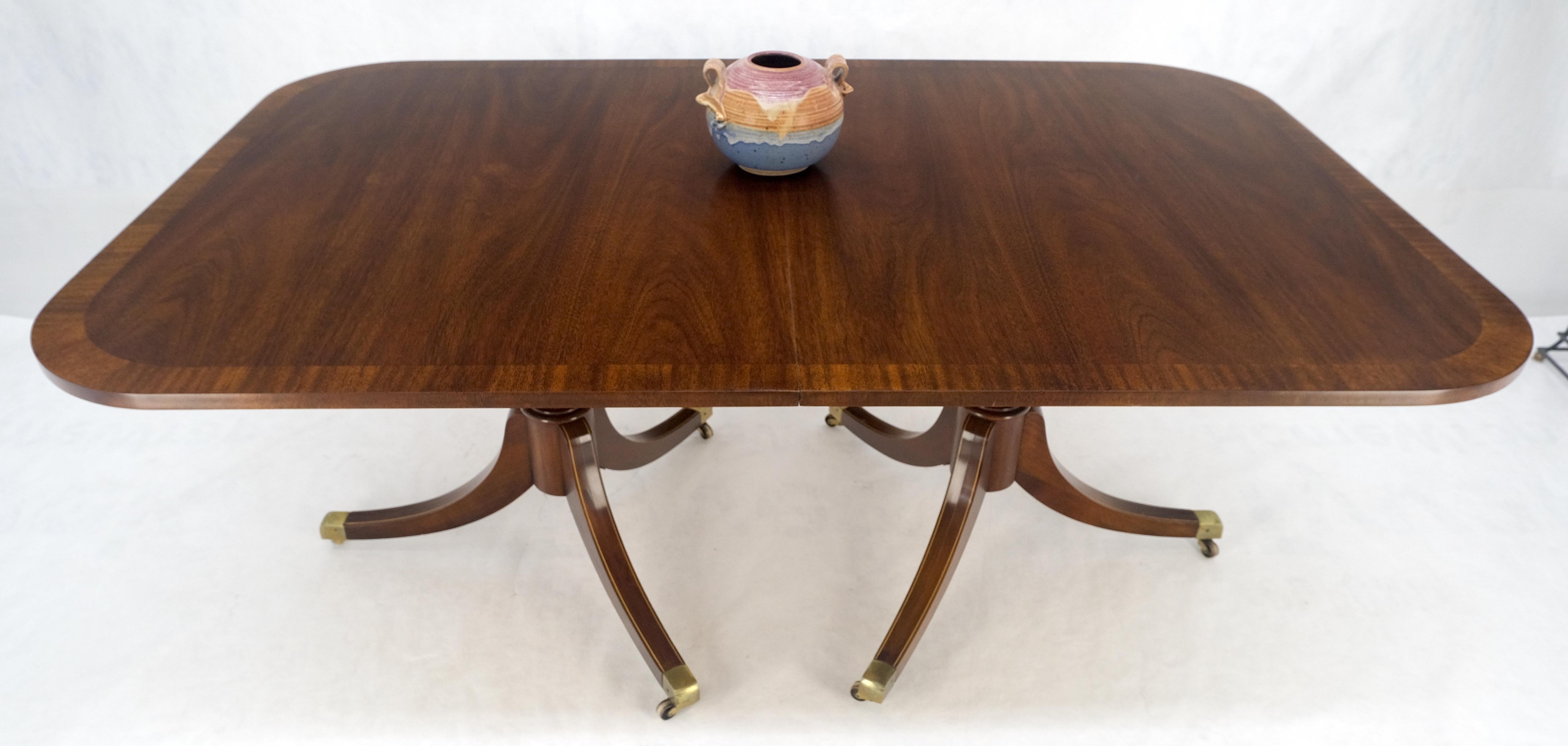 Banded Double Pedestal Tripod Base Mahogany 72