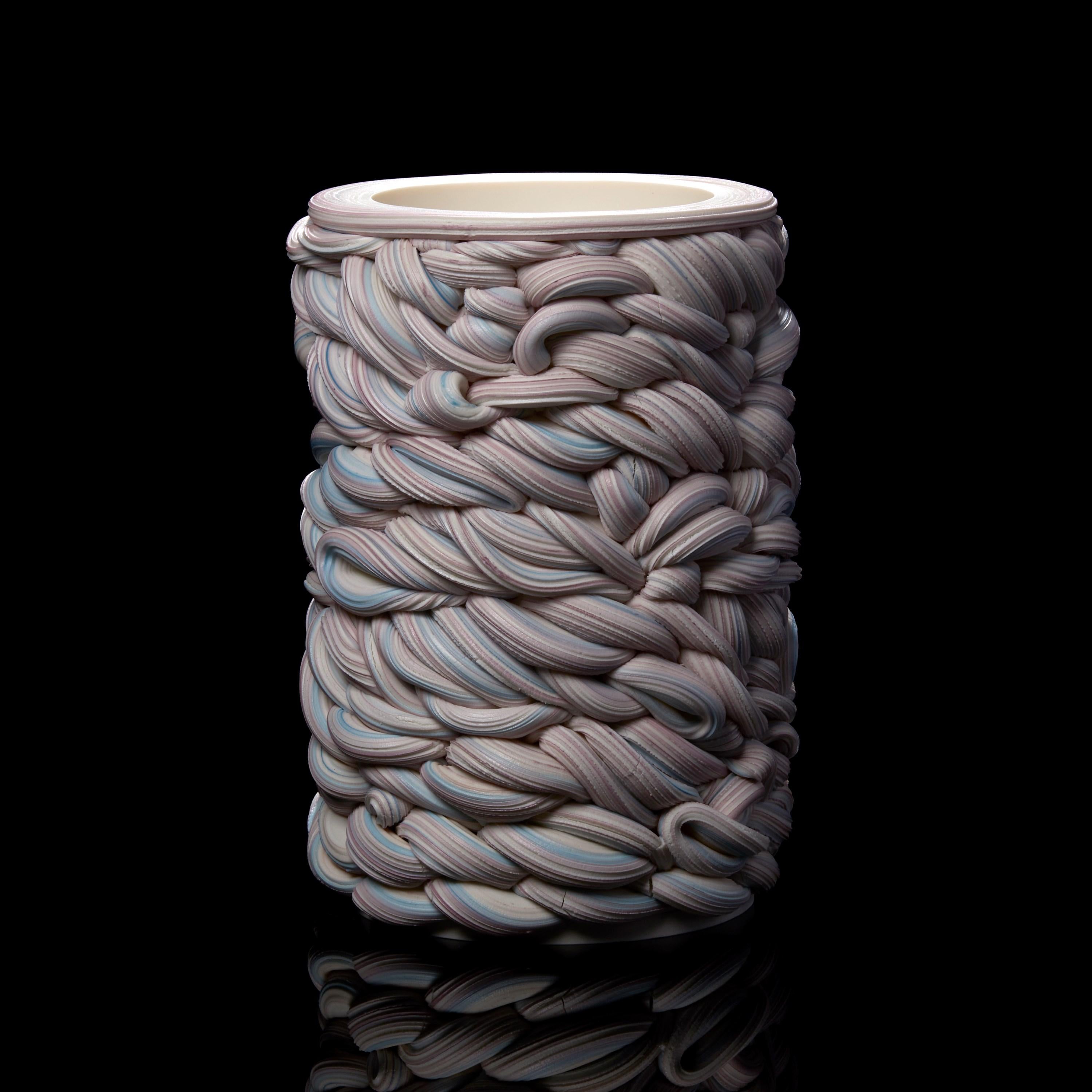 Banded Fold I, a Purple Parian Porcelain Sculptural Vessel by Steven Edwards In New Condition In London, GB