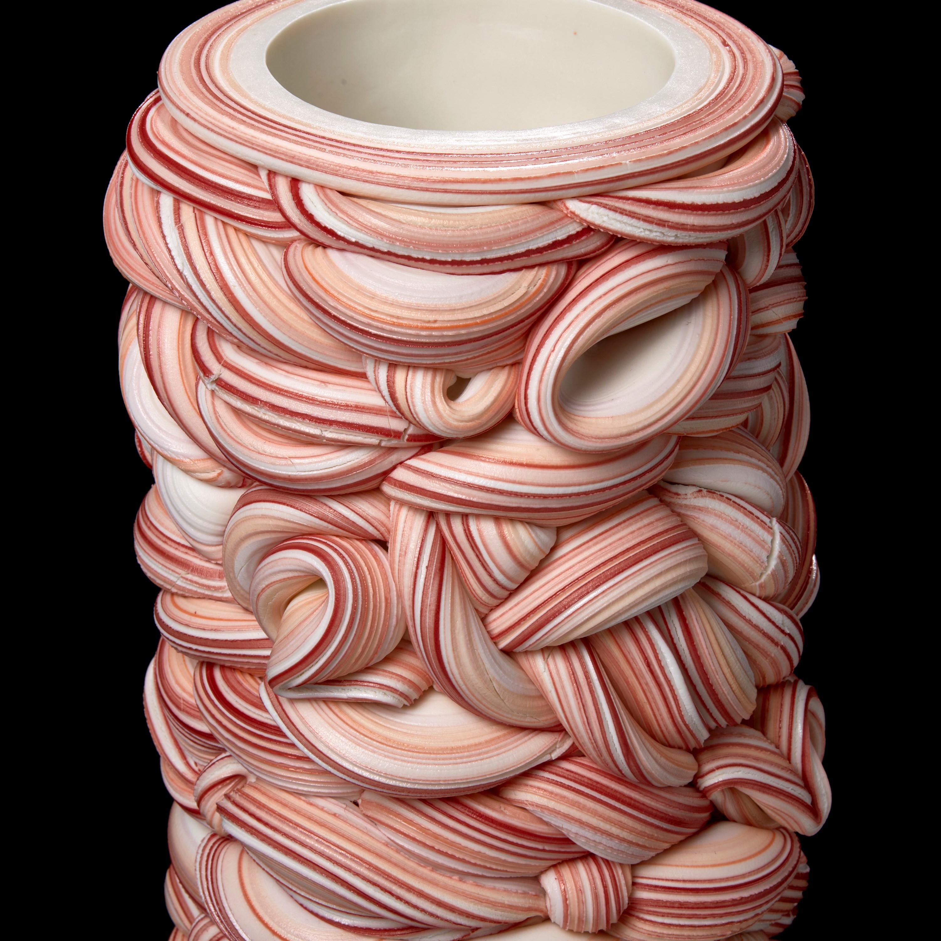 Banded Fold II, a Pink Parian Porcelain Sculptural Vessel by Steven Edwards In New Condition In London, GB