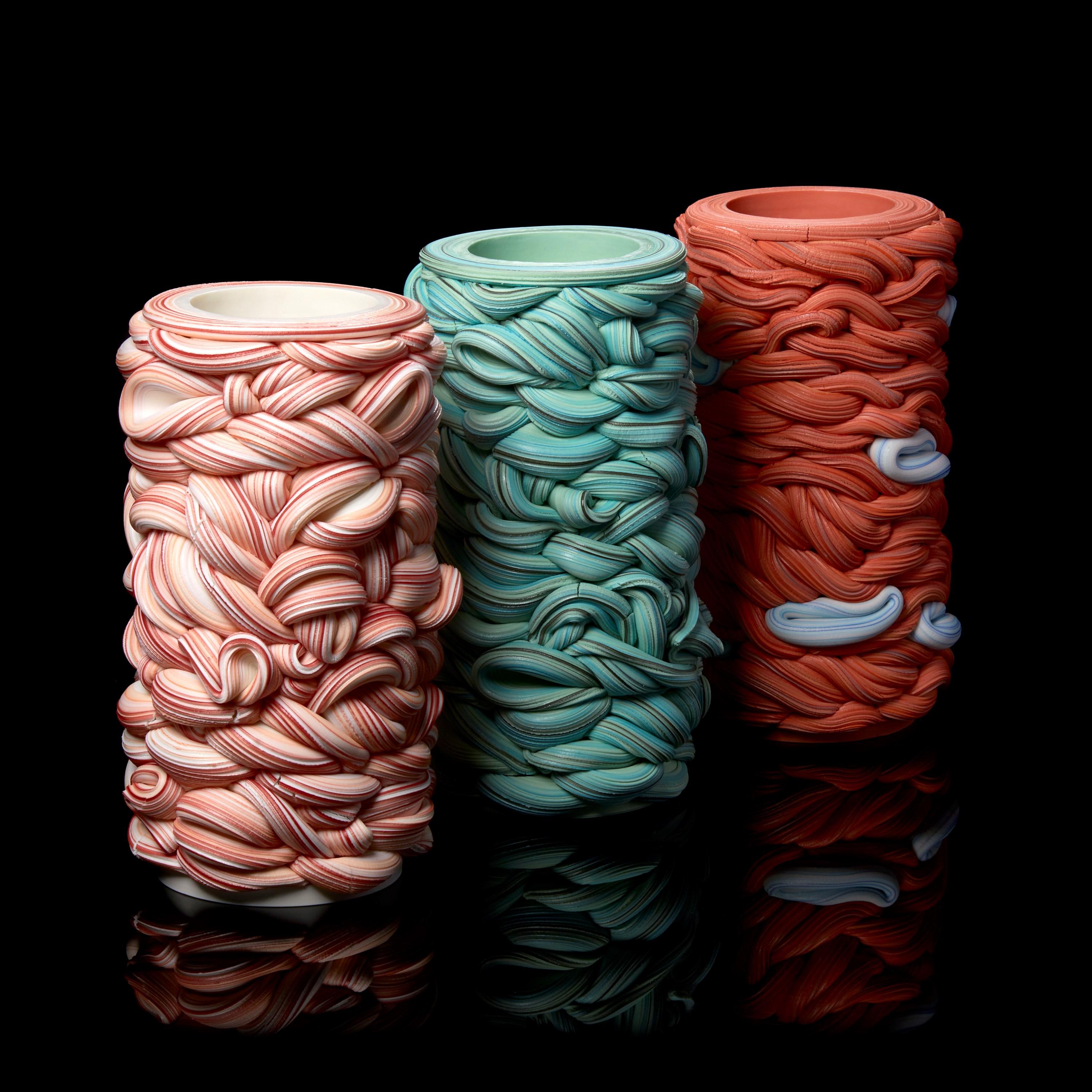 Banded Fold II, a Pink Parian Porcelain Sculptural Vessel by Steven Edwards 2