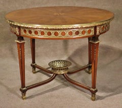 Banded Inlaid Walnut and Bronze Mounted French Directoire Center Table